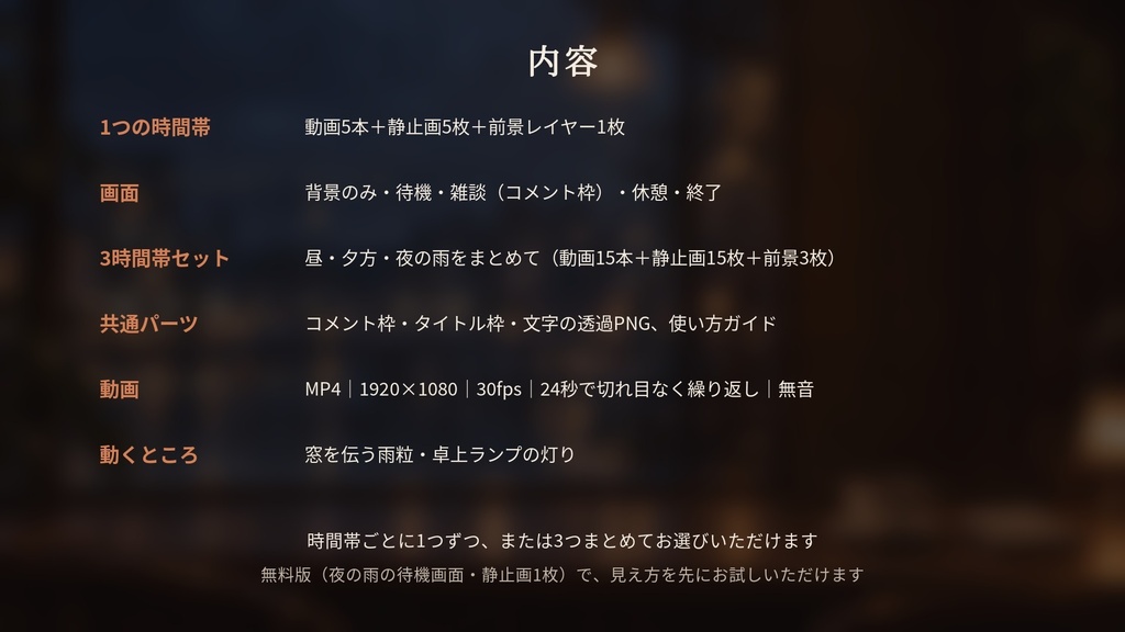 雨の喫茶店|動く配信画面