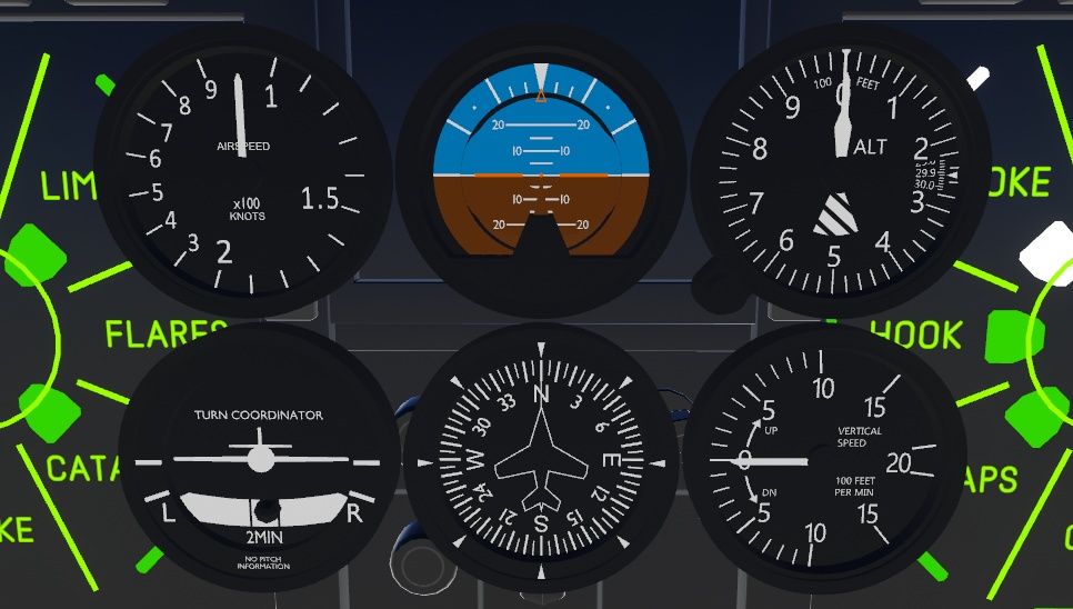 【SaccFlight 1.71】アナログ飛行計器セット (Flight Instruments Set)