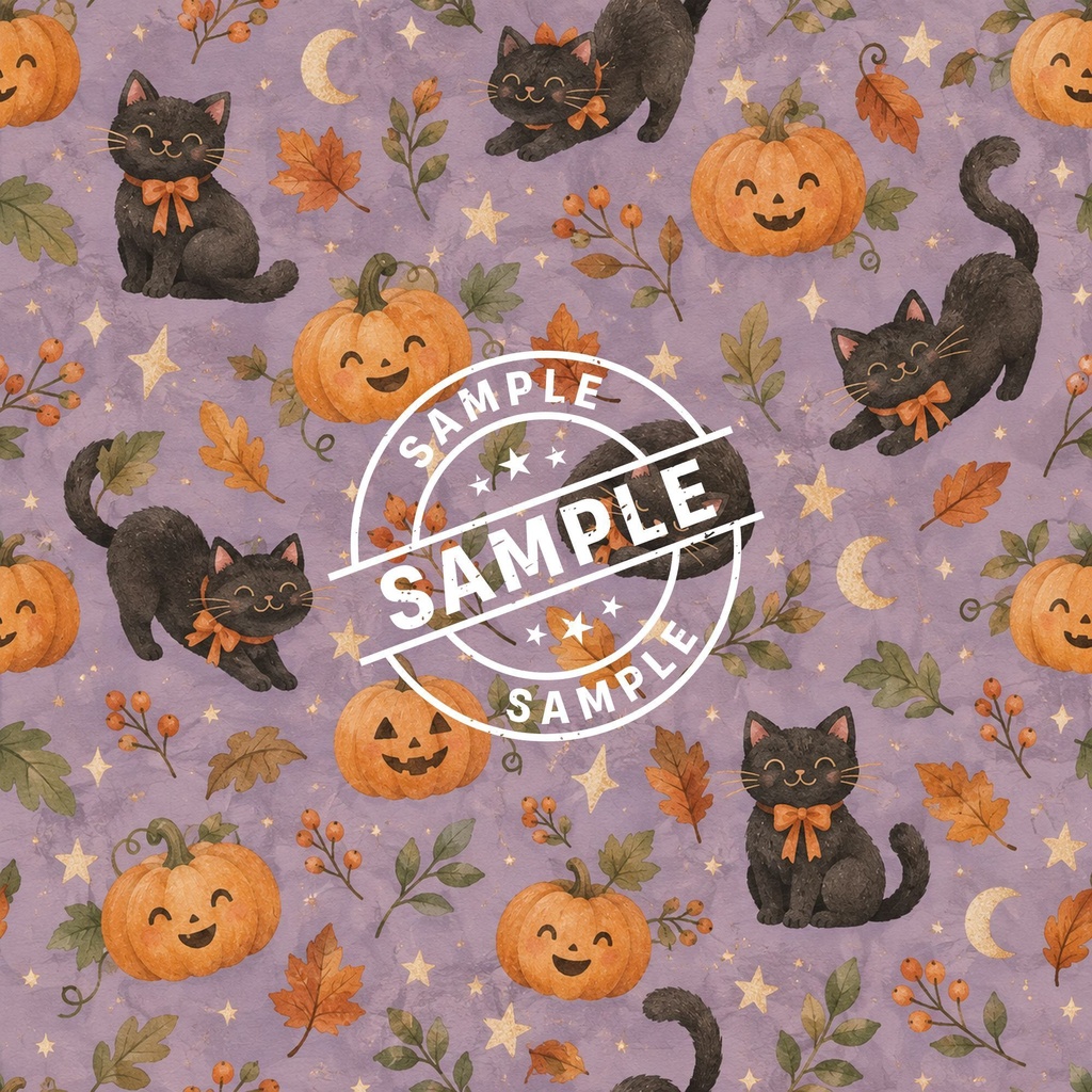 ゆるかわハロウィン|くすみカラーのシームレスデジタルペーパー6枚セット