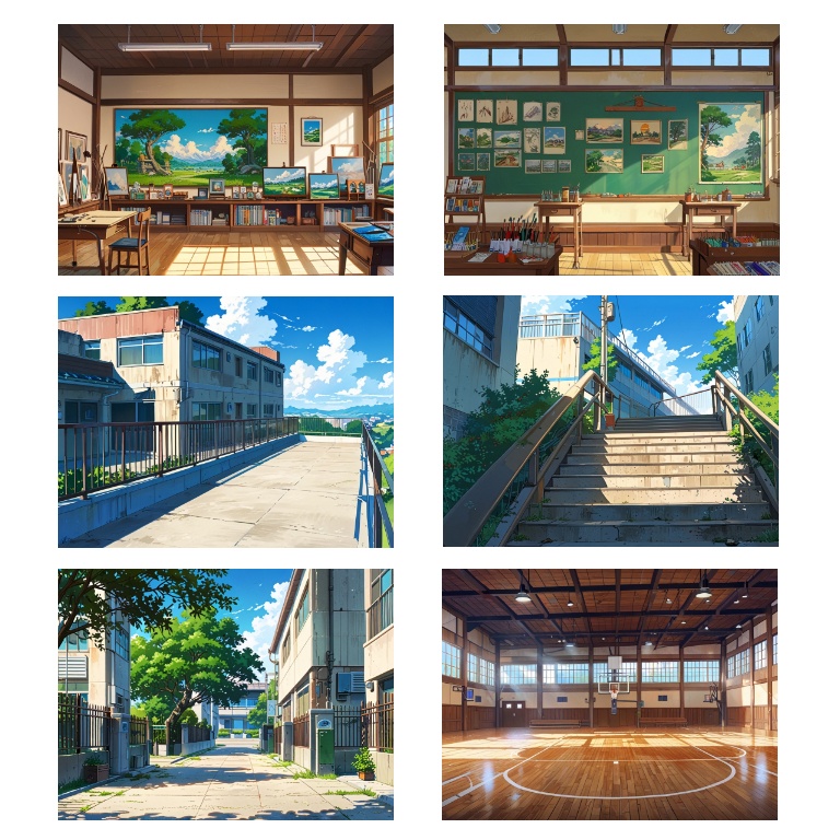 【背景素材】学校の風景【1024×768】