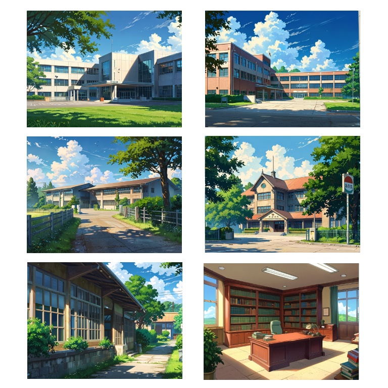 【背景素材】学校の風景【1024×768】