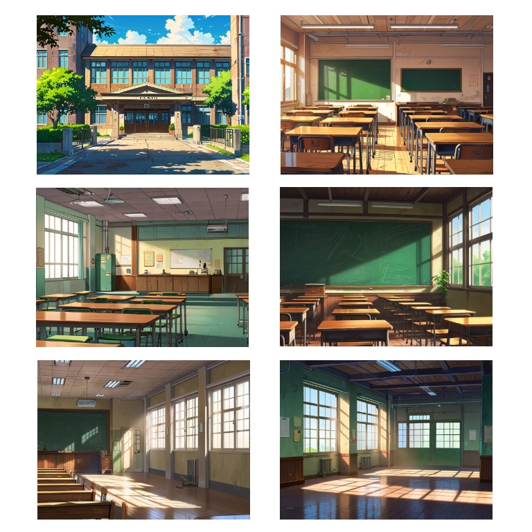 【背景素材】学校の風景【1024×768】