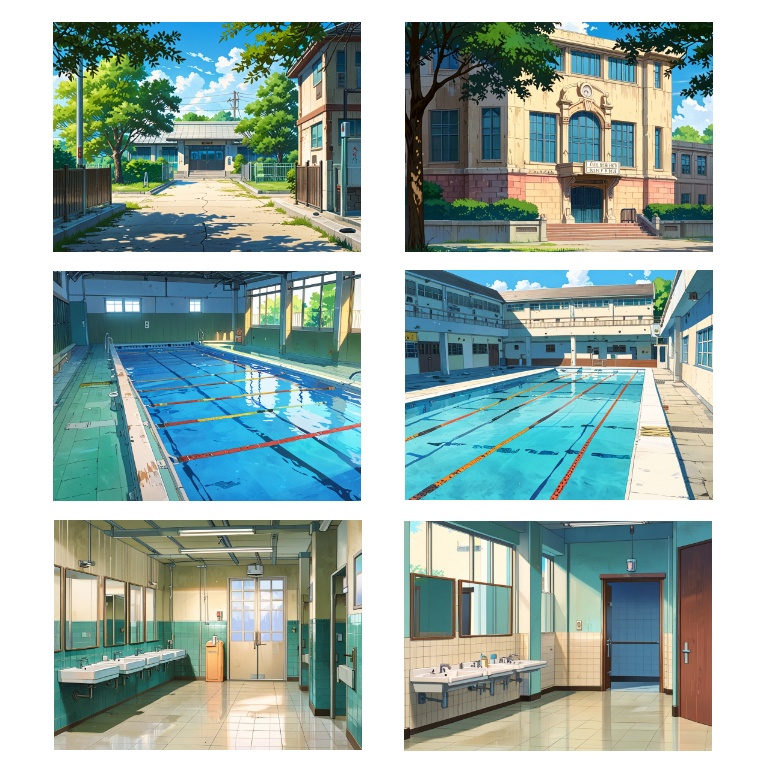 【背景素材】学校の風景【1024×768】