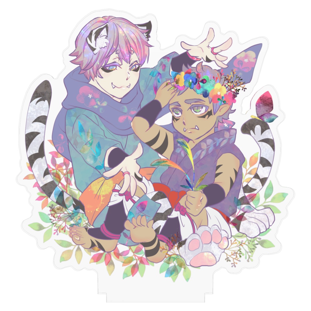 白虎兄弟+お花畑