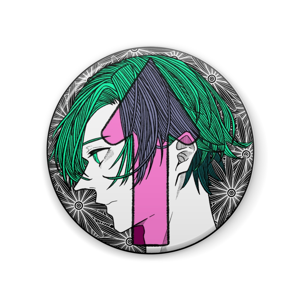 まっしゅ缶バッジ(黒)