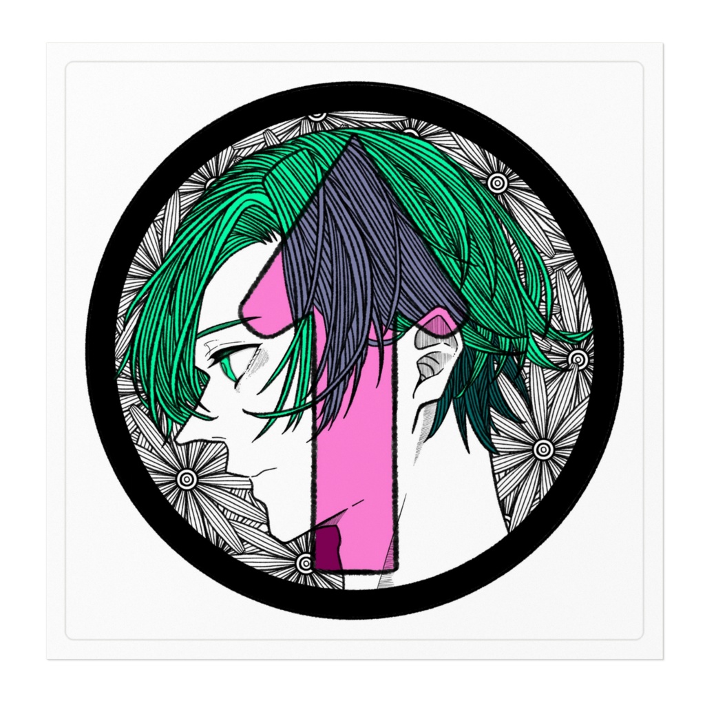 まっしゅステッカー(白)