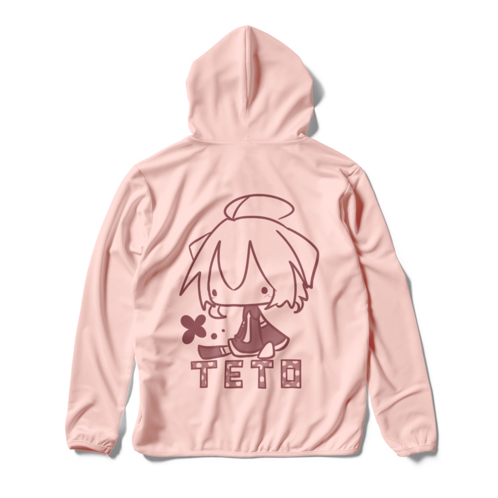 テトさんドライジップパーカ ピンク 文字ありver