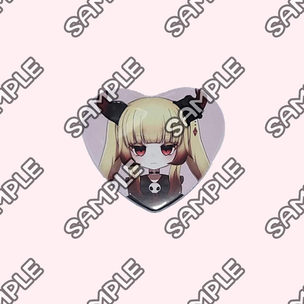 骸魔るべる3stハート缶バッジ