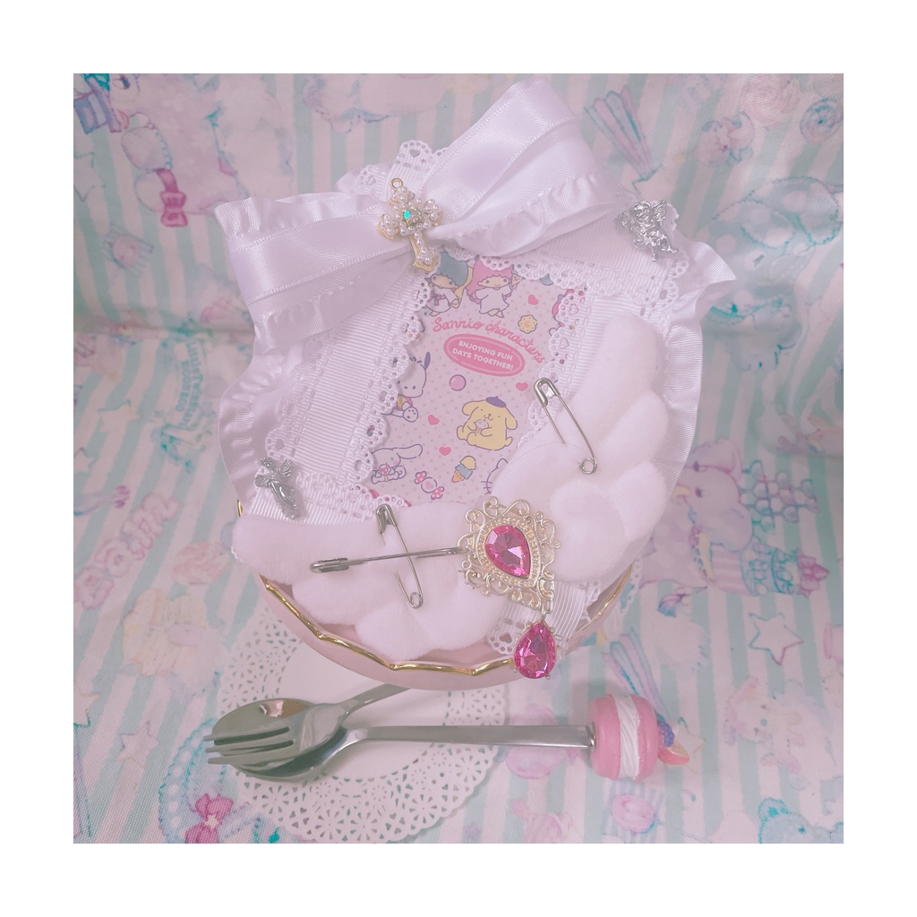 天使のレースリボンデコレーションカードケース