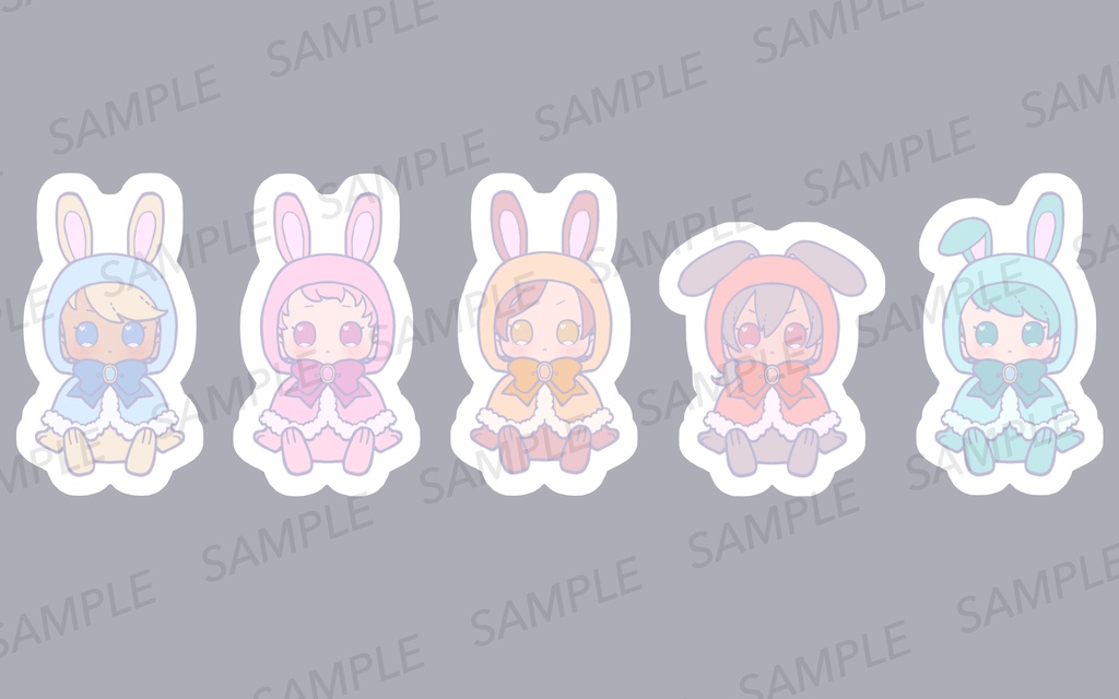 現華うさずきんフレークシール