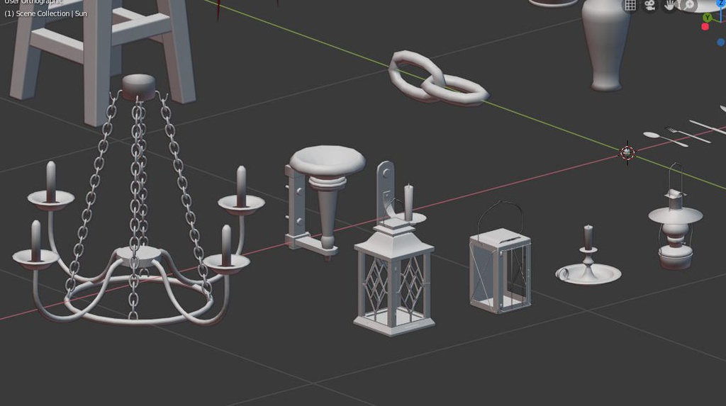 【テスト版無料配布】ファンタジーな3Dオブジェクトデータ詰め合わせ50個くらい