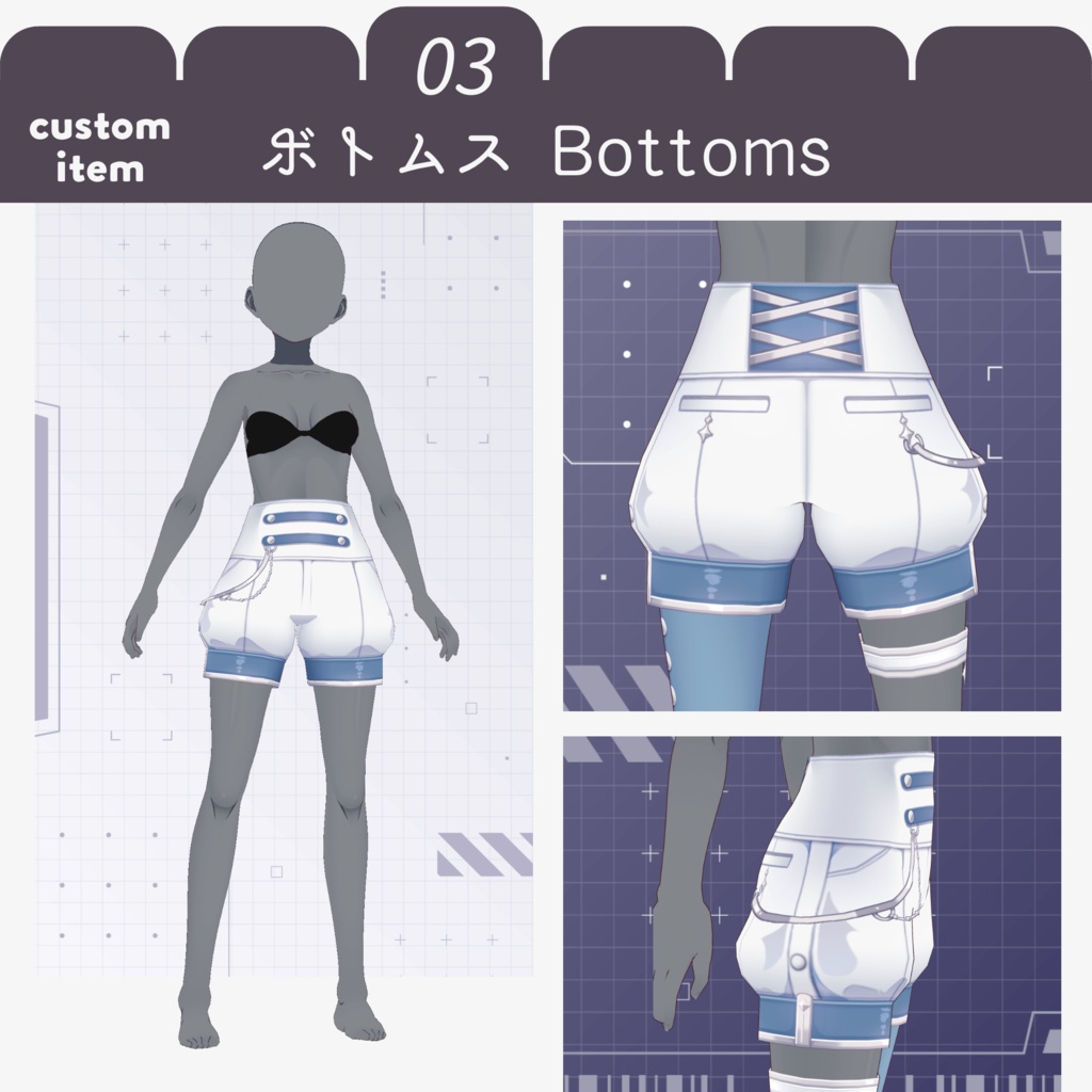 【#VRoid 男女両対応】ナポレオン風ケープパーカーセット