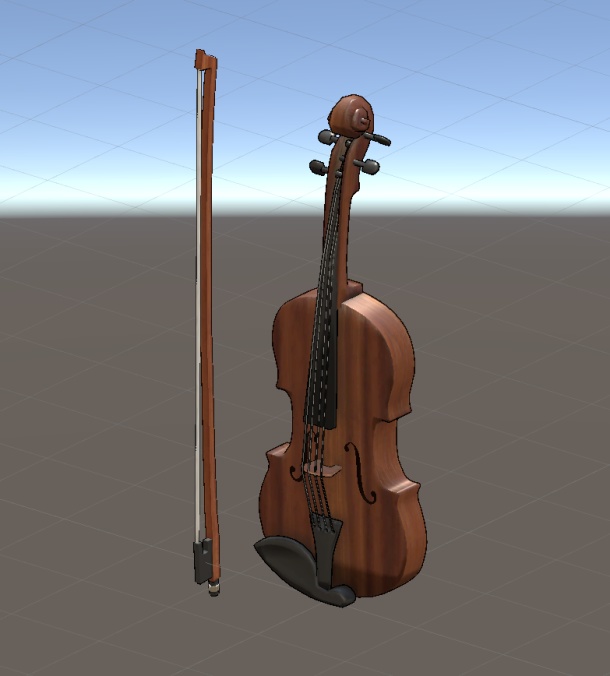 【VRChat向け3Dモデル】バイオリンと弓 ver1.1