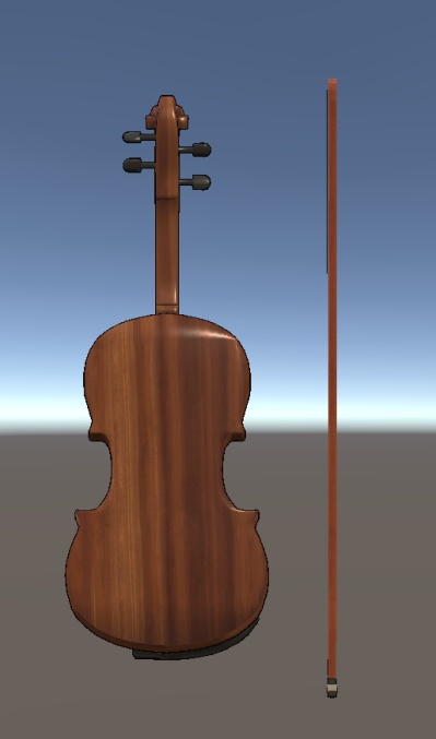 【VRChat向け3Dモデル】バイオリンと弓 ver1.1