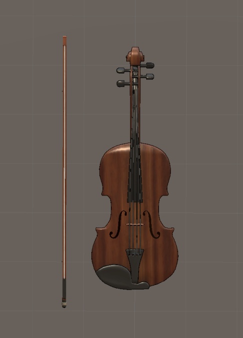 【VRChat向け3Dモデル】バイオリンと弓 ver1.1