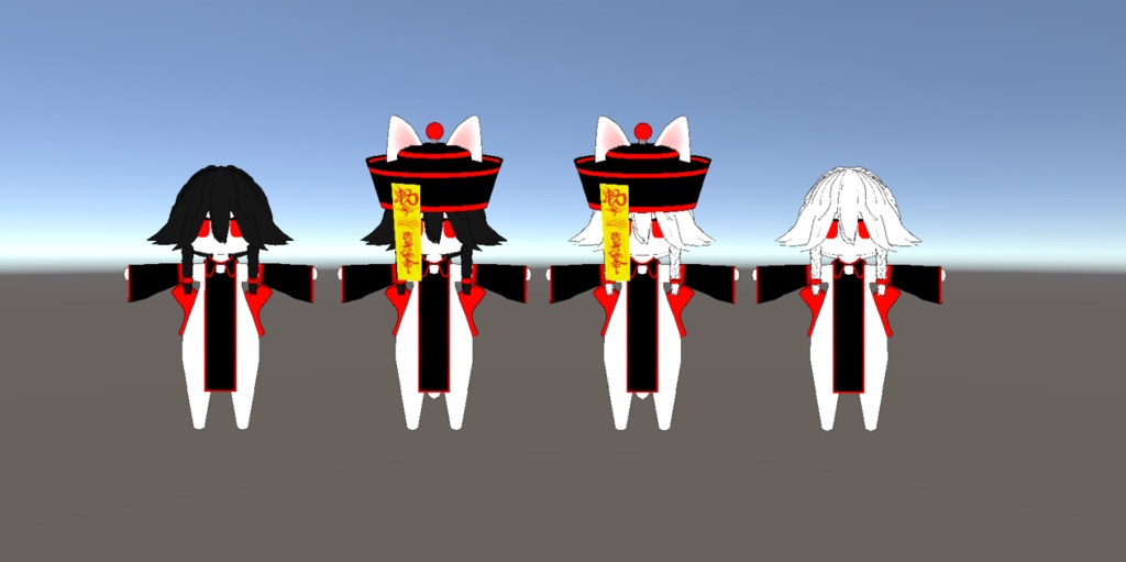 【VRChat向け販売3Dモデル】狐キョンシー