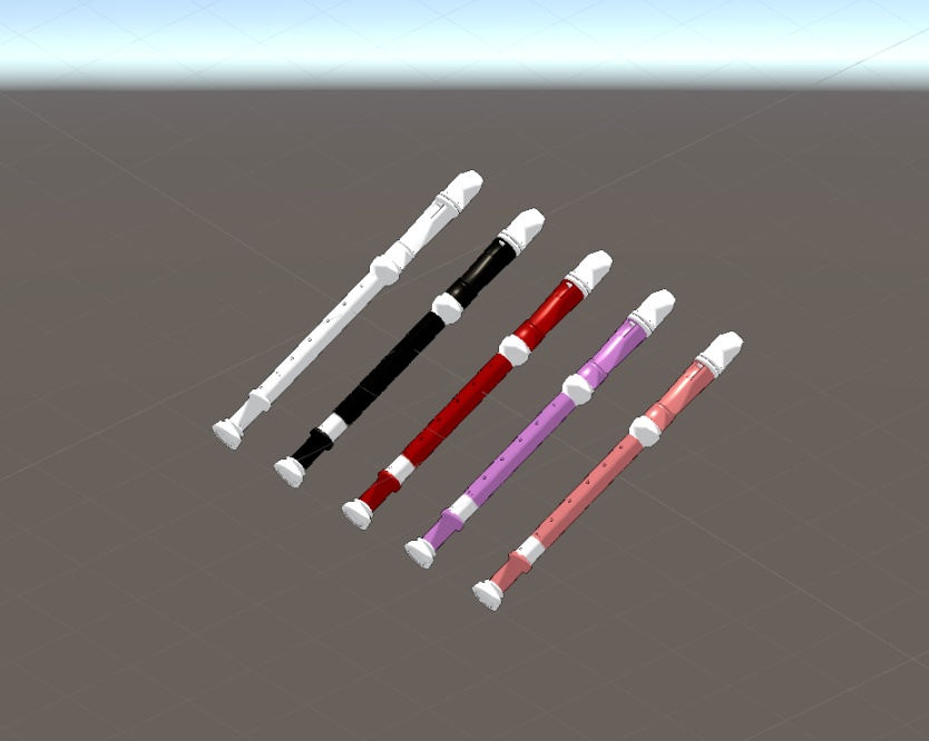 【VRChat向け販売3Dモデル】リコーダー(カラー5種類)