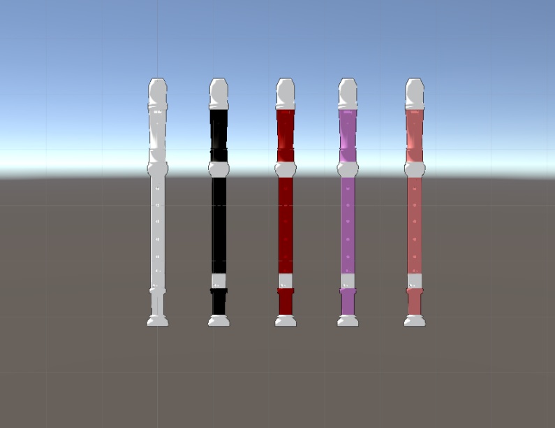 【VRChat向け販売3Dモデル】リコーダー(カラー5種類)