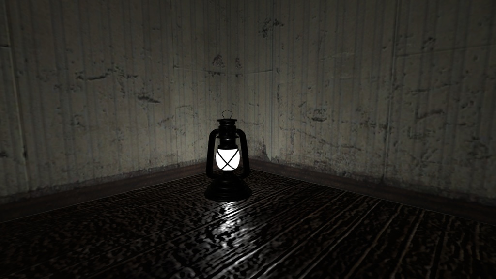 【VRChat向け販売3Dモデル】ランプ(ライト入で照らせる)