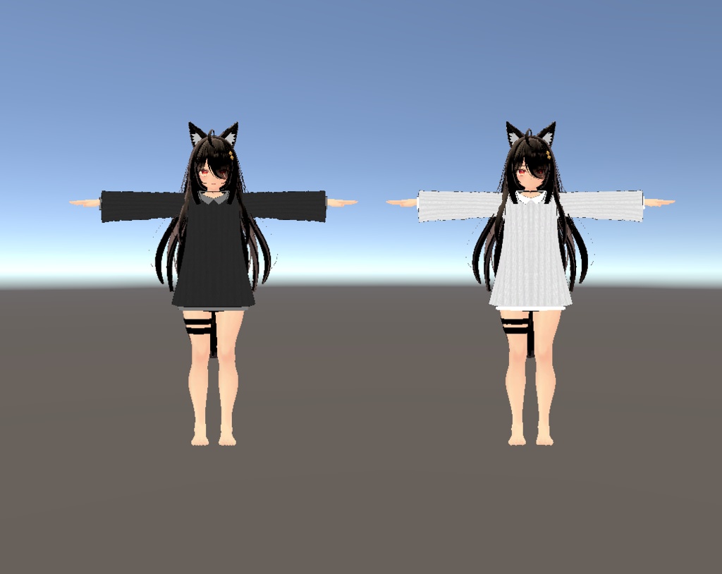 【VRChat向け販売3Dモデル】「カーラーセーター」2種類カラー