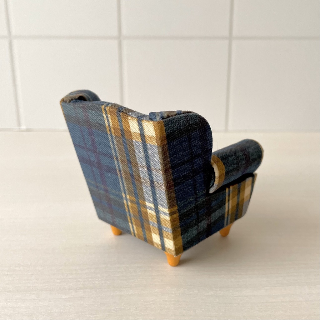 1/12 1人掛けソファ ブルーチェック