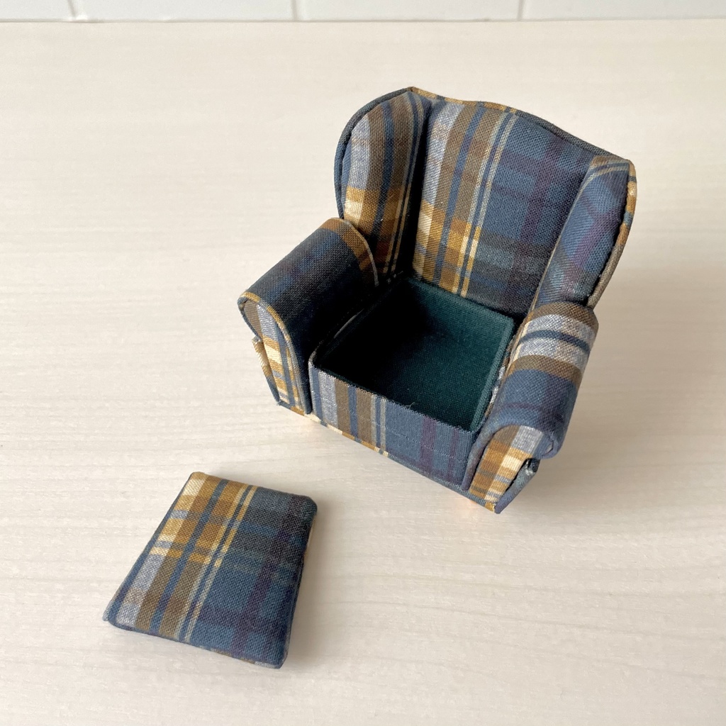 1/12 1人掛けソファ ブルーチェック