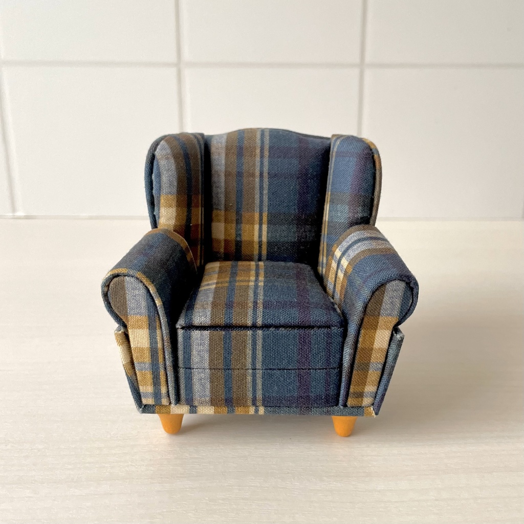 1/12 1人掛けソファ　ブルーチェック