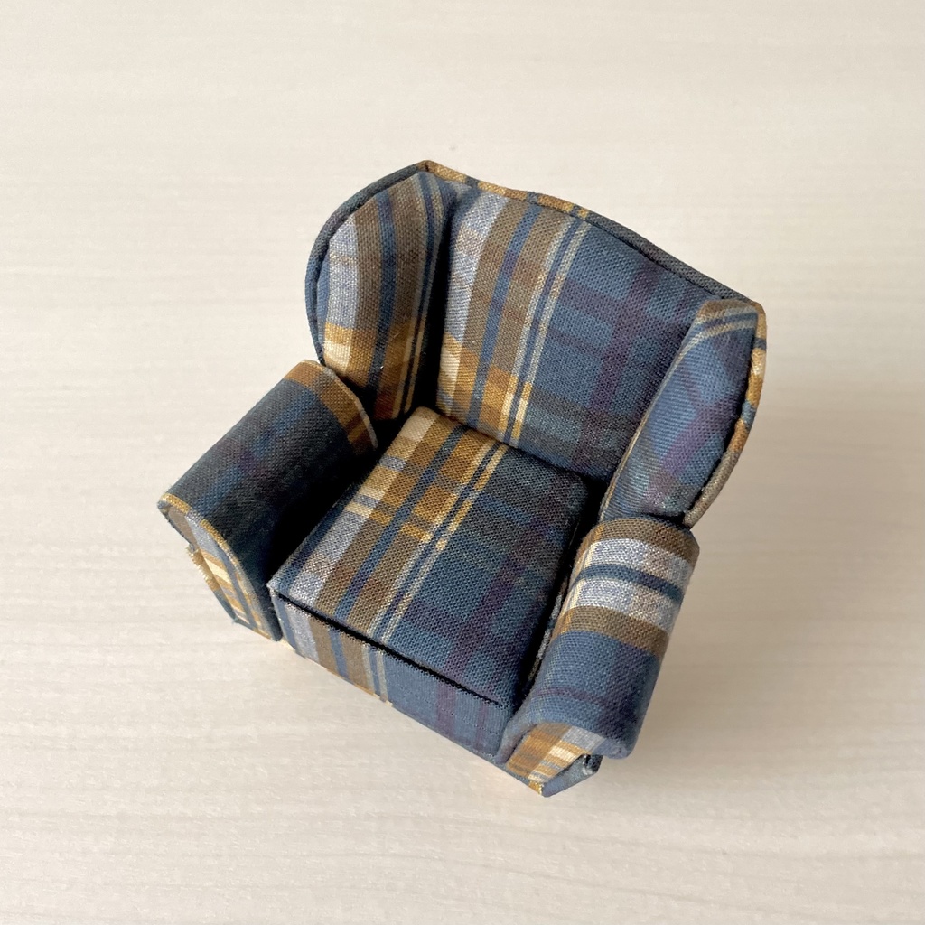 1/12 1人掛けソファ ブルーチェック