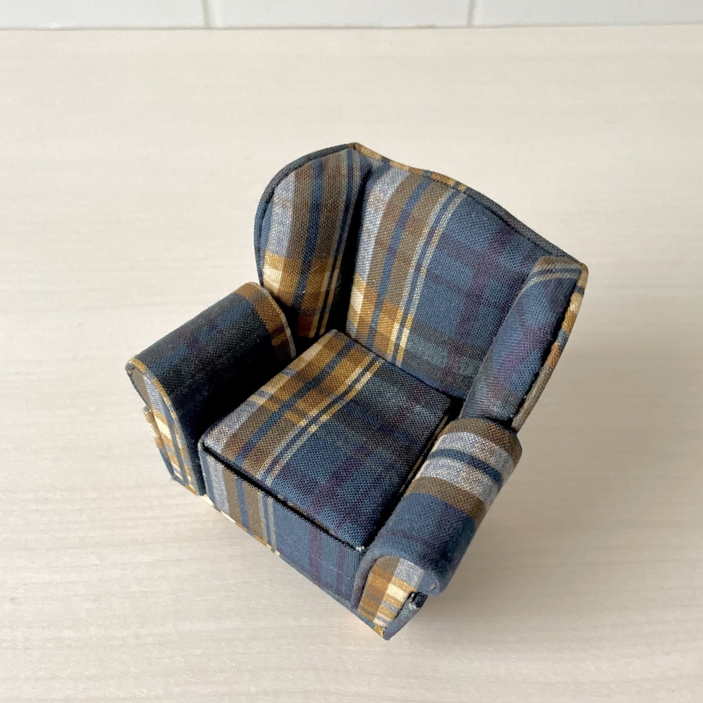 1/12 1人掛けソファ ブルーチェック