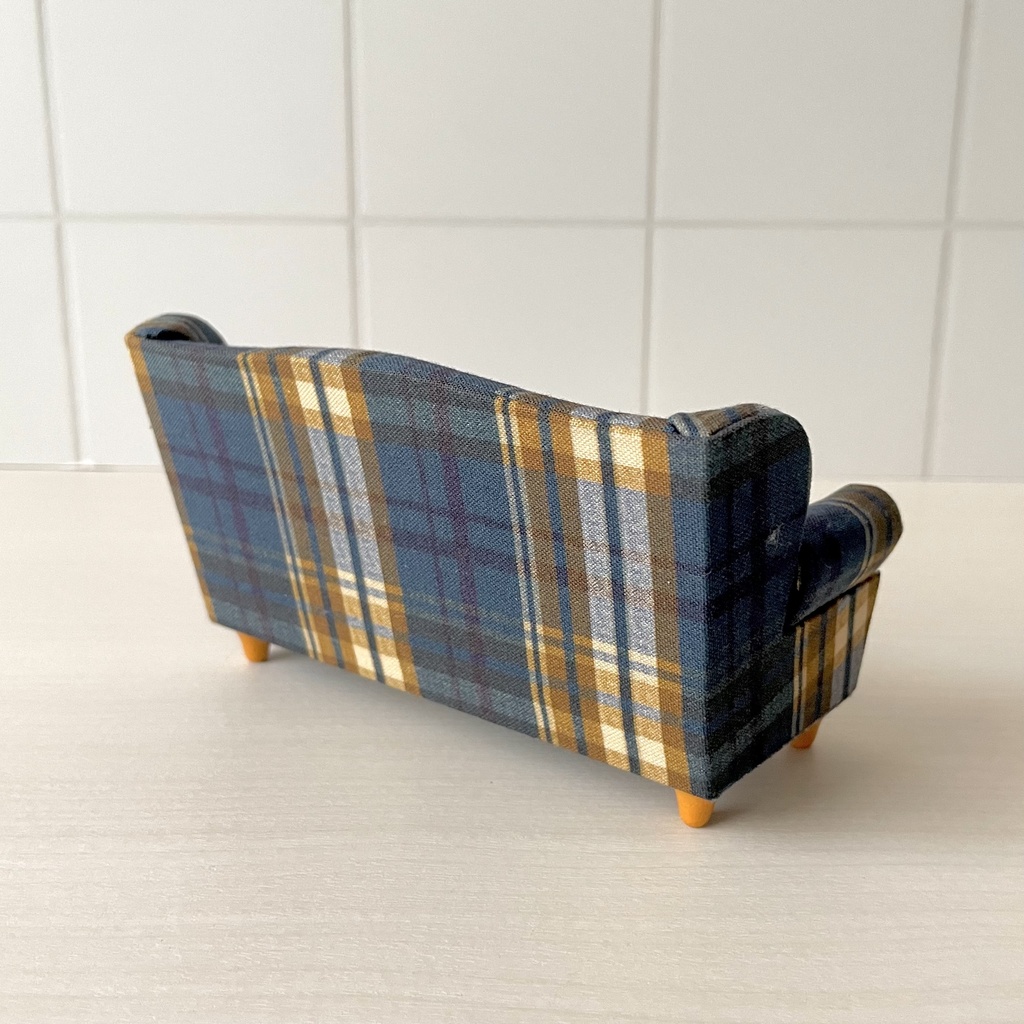 1/12 ソファ 2人掛け ブルーチェック