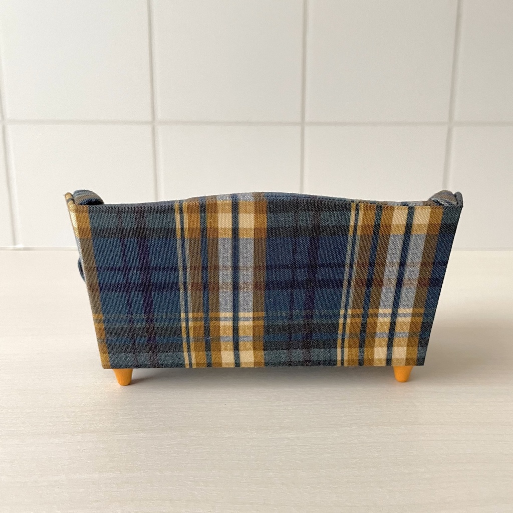 1/12 ソファ 2人掛け ブルーチェック