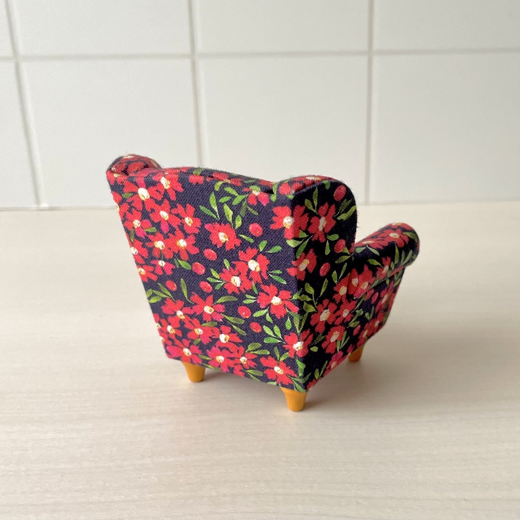 1/12ソファ 1人掛け ピンクフラワー