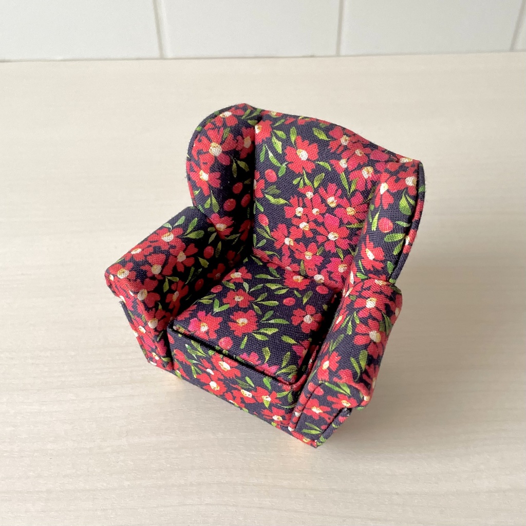 1/12ソファ 1人掛け ピンクフラワー