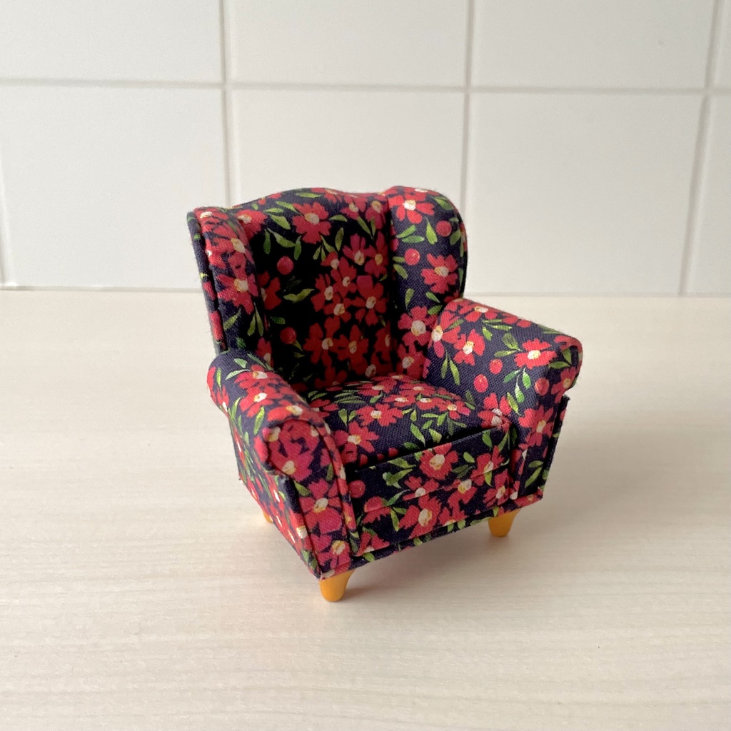 1/12ソファ 1人掛け ピンクフラワー