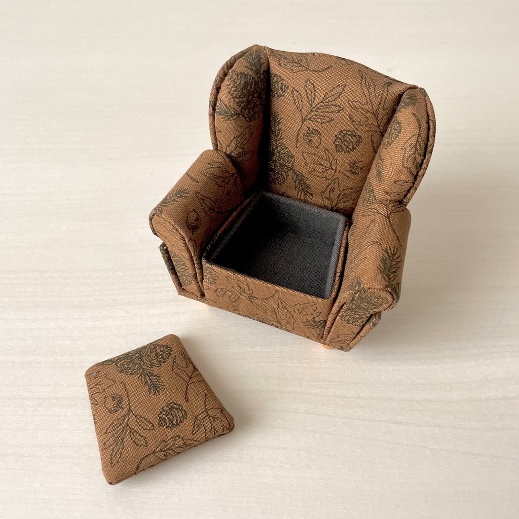 1/12 ソファ 1人掛け ブラウンフラワー