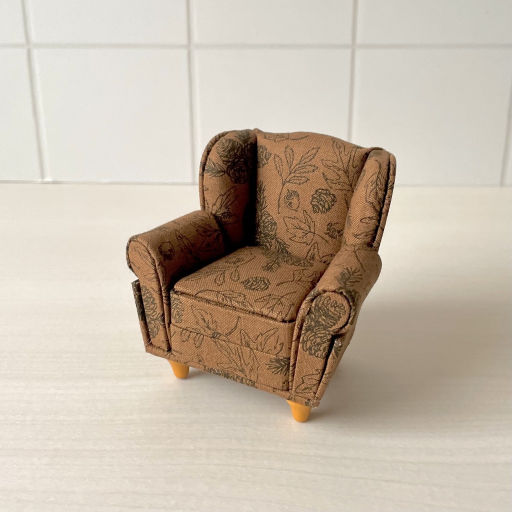 1/12 ソファ 1人掛け ブラウンフラワー