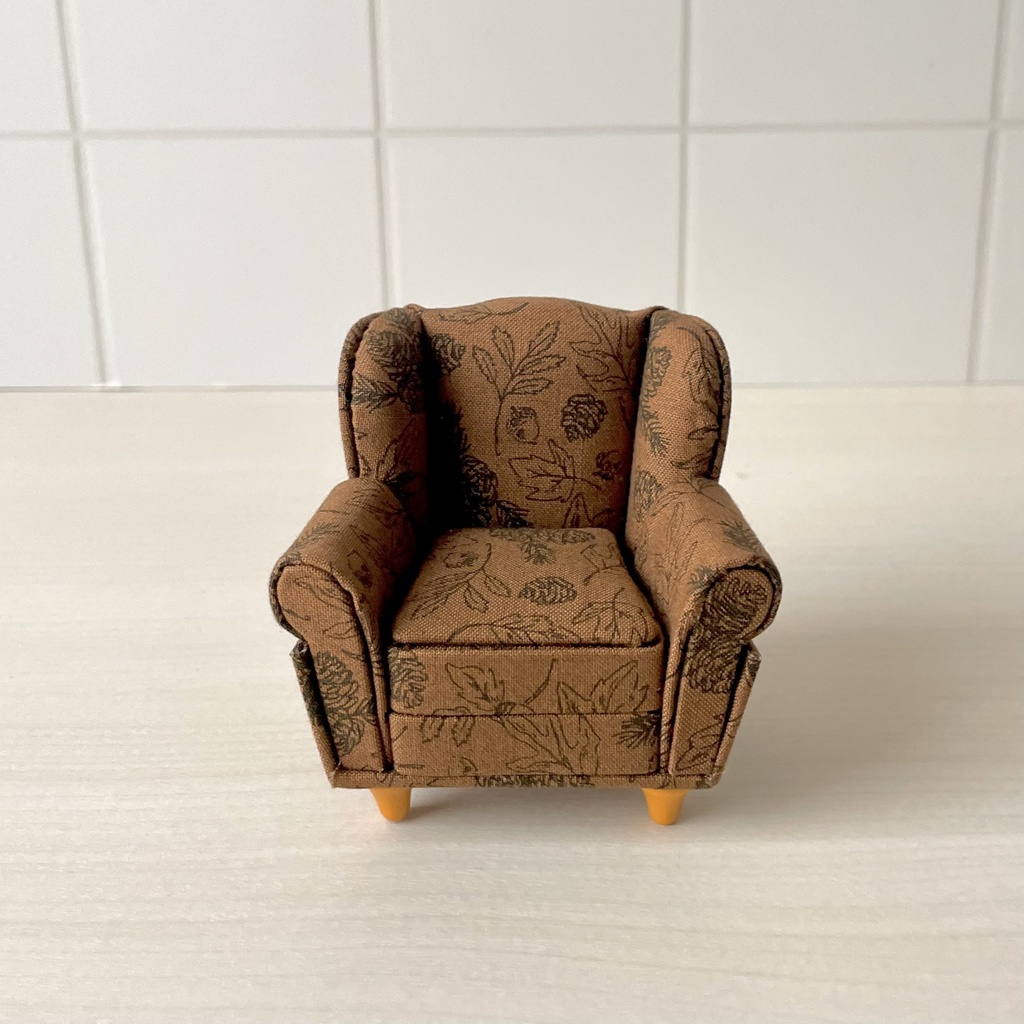 1/12 ソファ 1人掛け ブラウンフラワー