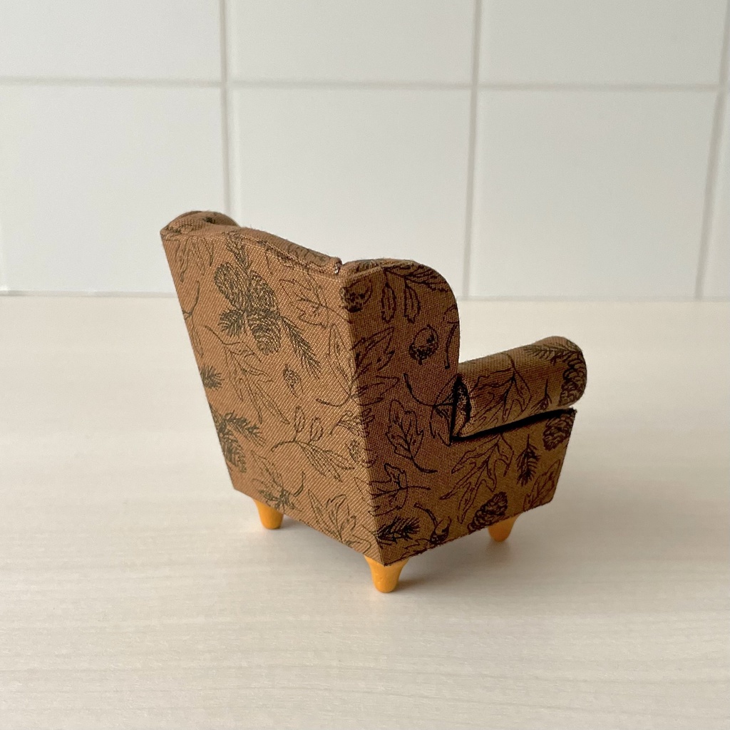 1/12 ソファ 1人掛け ブラウンフラワー