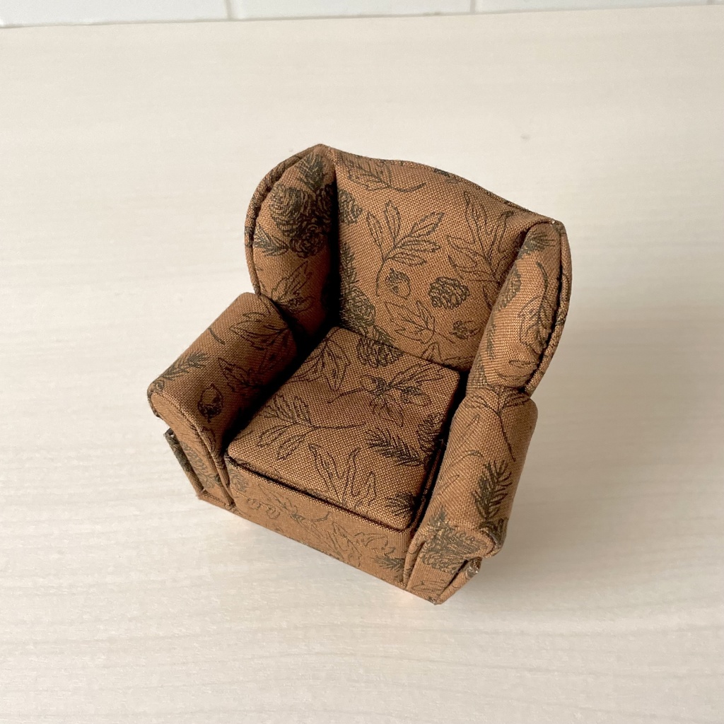 1/12 ソファ 1人掛け ブラウンフラワー