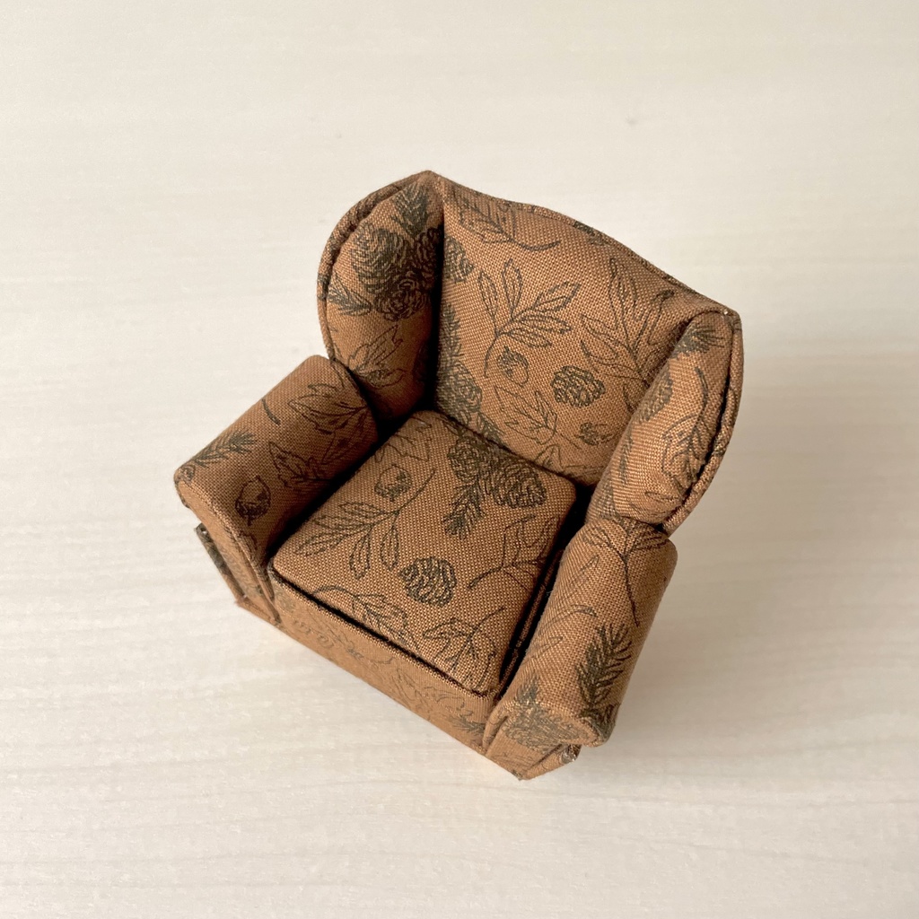 1/12 ソファ 1人掛け ブラウンフラワー