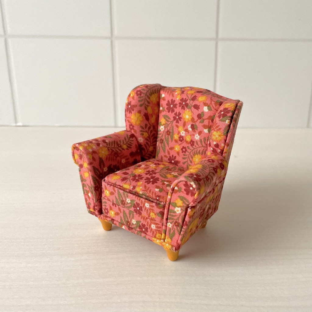 1/12 ソファ 1人掛け オレンジ×ピンク