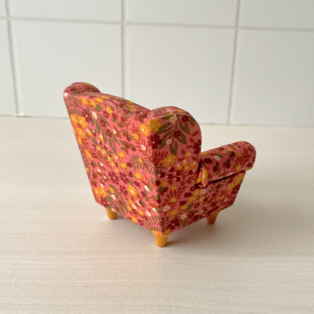 1/12 ソファ 1人掛け オレンジ×ピンク