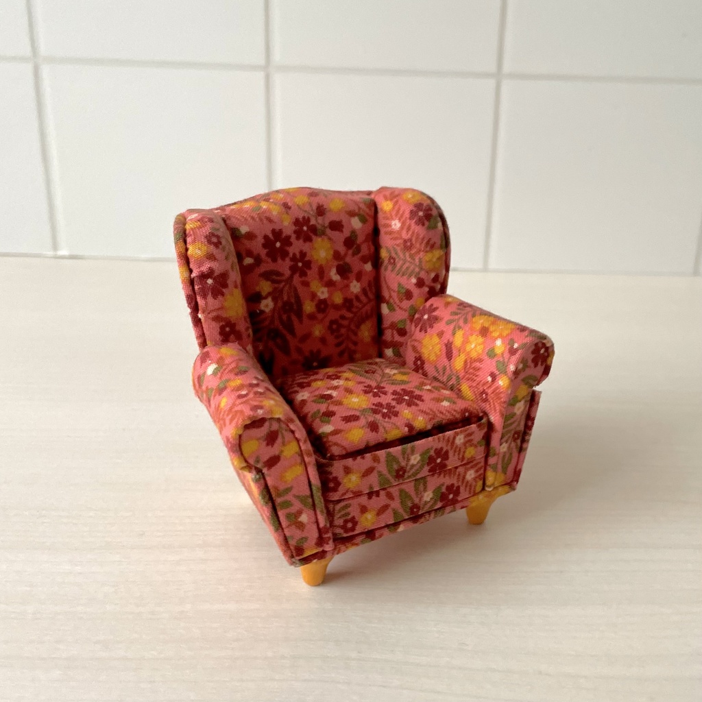 1/12 ソファ 1人掛け オレンジ×ピンク