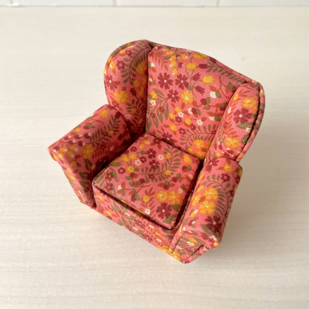 1/12 ソファ 1人掛け オレンジ×ピンク