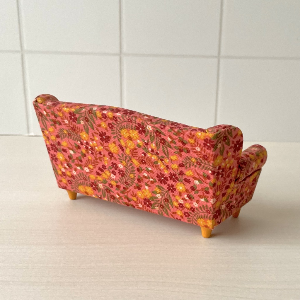 1/12 ソファ 2人掛け オレンジ×ピンク