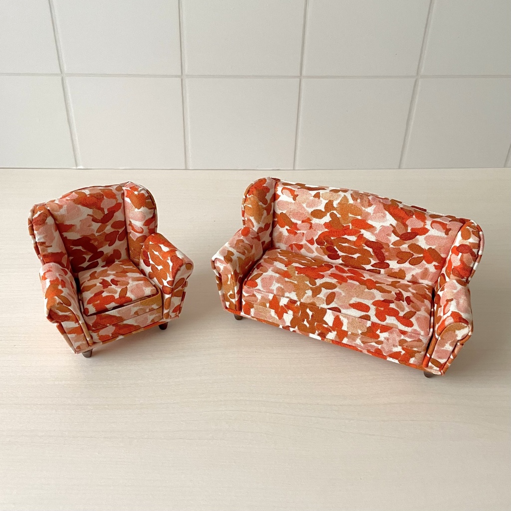 1/12 ソファ 1人掛け オレンジペイント