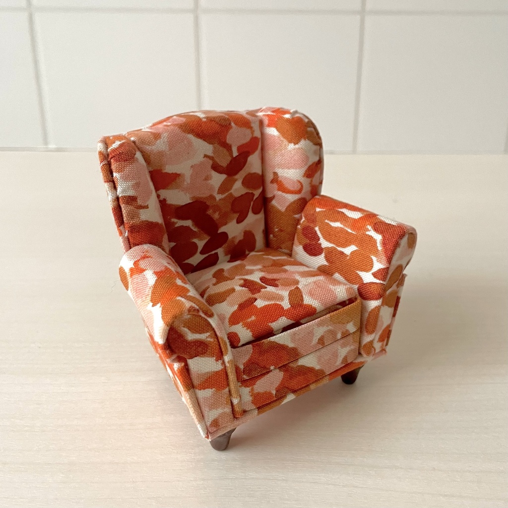 1/12 ソファ 1人掛け オレンジペイント