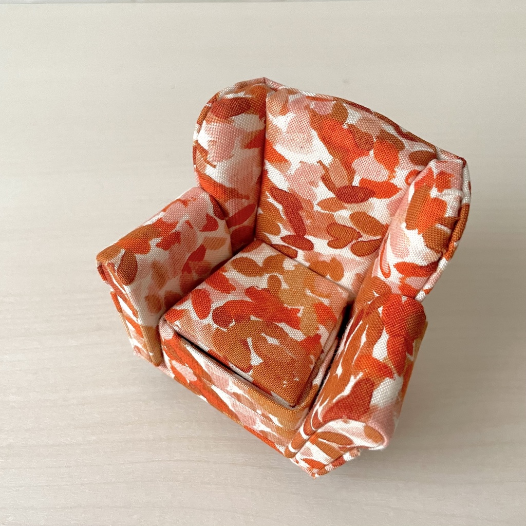 1/12 ソファ 1人掛け オレンジペイント