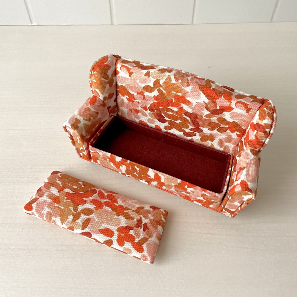 1/12 ソファ 2人掛け オレンジペイント