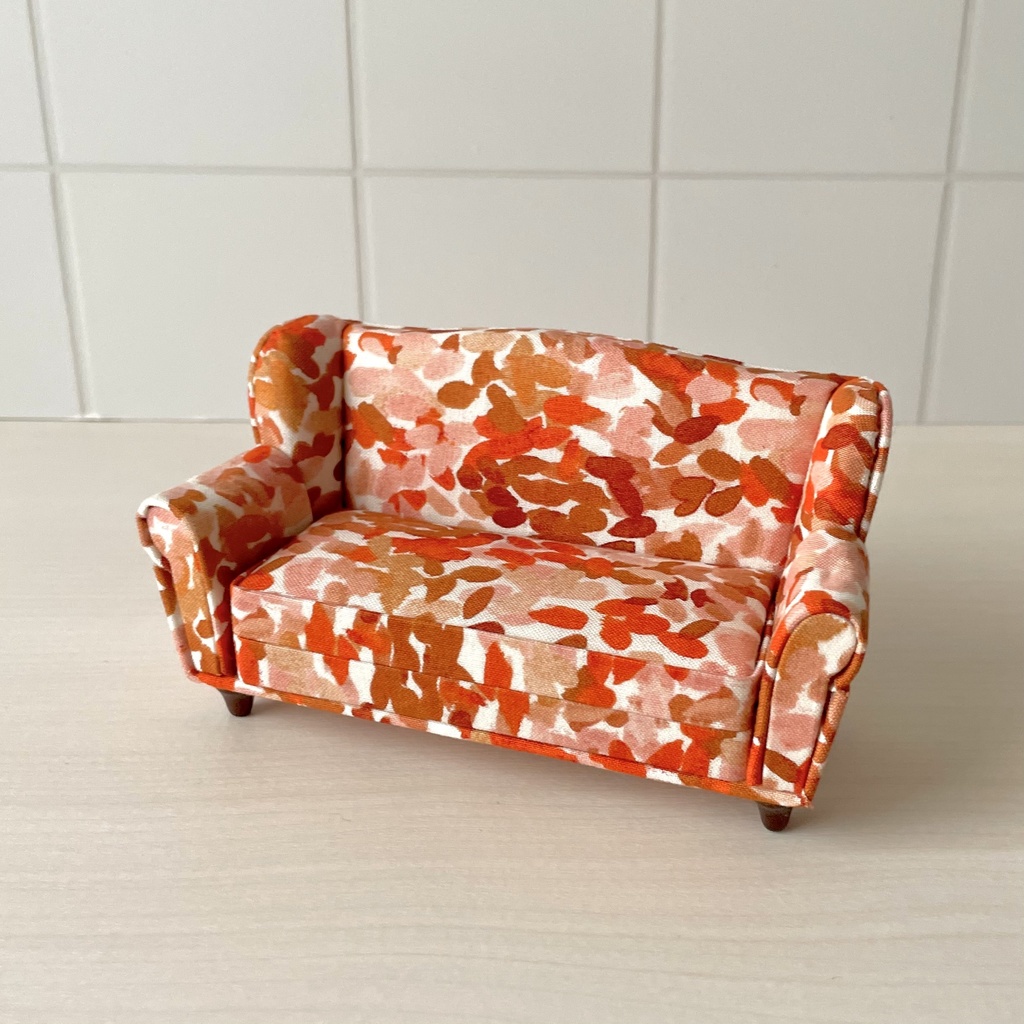 1/12 ソファ 2人掛け オレンジペイント